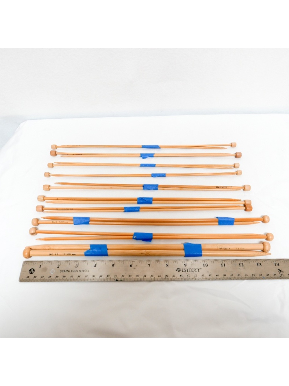 Group of 10 sets of bamboo knitting needles - Vintage